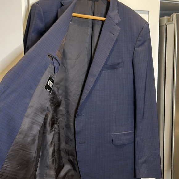 Samuelsohn for Harry Rosen Men’s 2-Button Super 130’s Wool Navy Check Blazer 44T - Picture 7 of 17